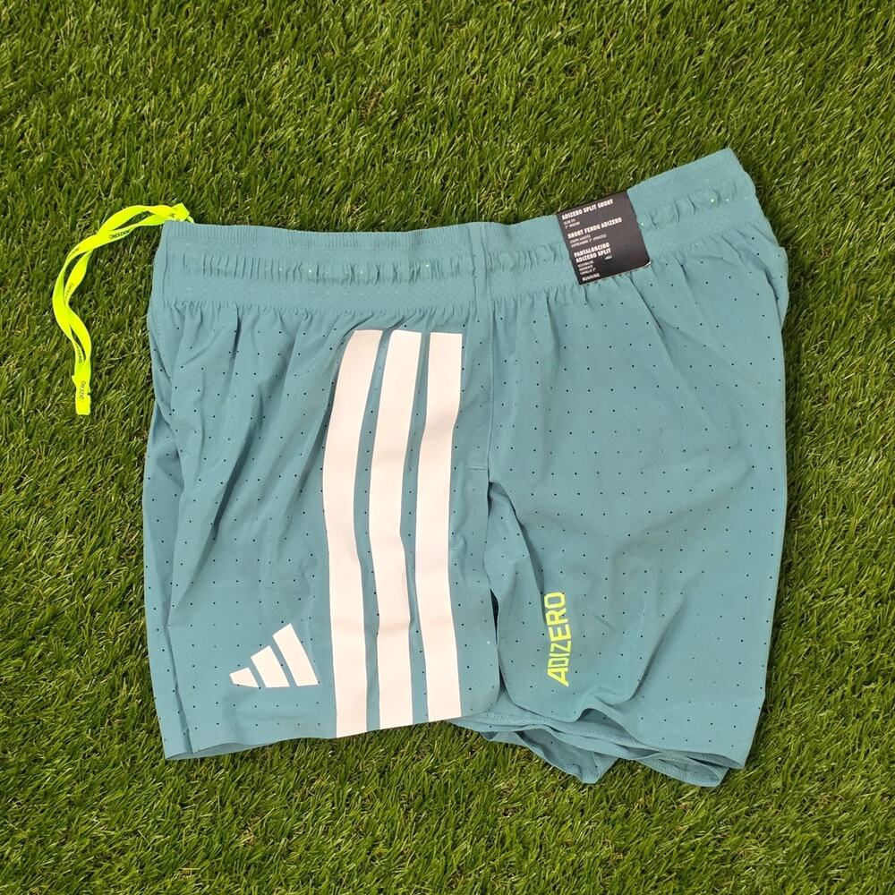 Adidas Adizero Men's Size Medium Slim Fit 2” Split Running Shorts JV7153 Teal